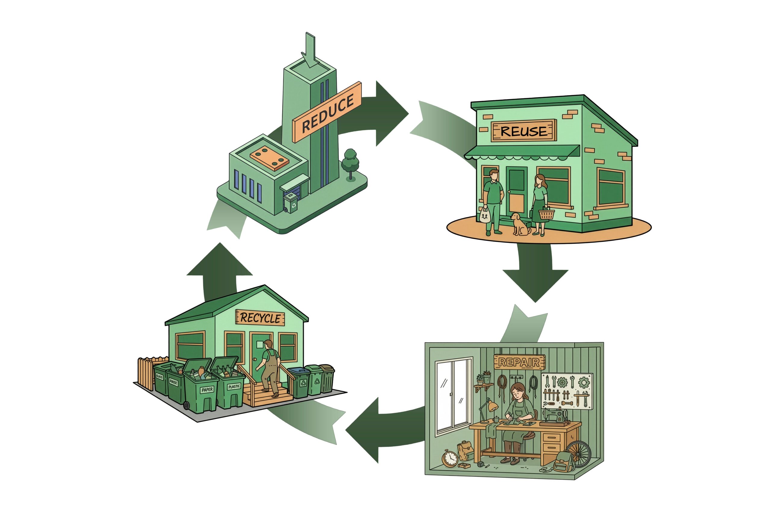 The industry of second-hand shops: learning happens together